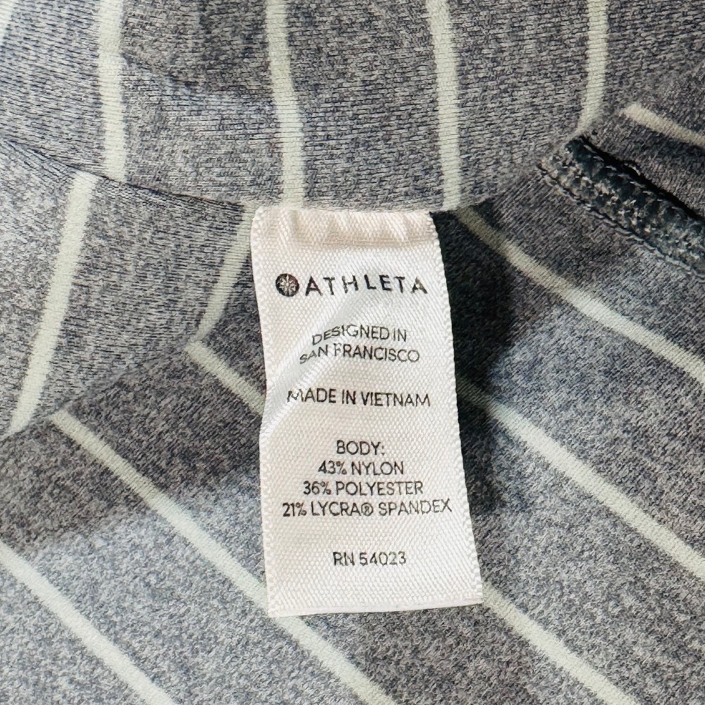 Athleta Leggings Womens L Blue Striped Salutation Stash Capris High Rise Active - Picture 6 of 10